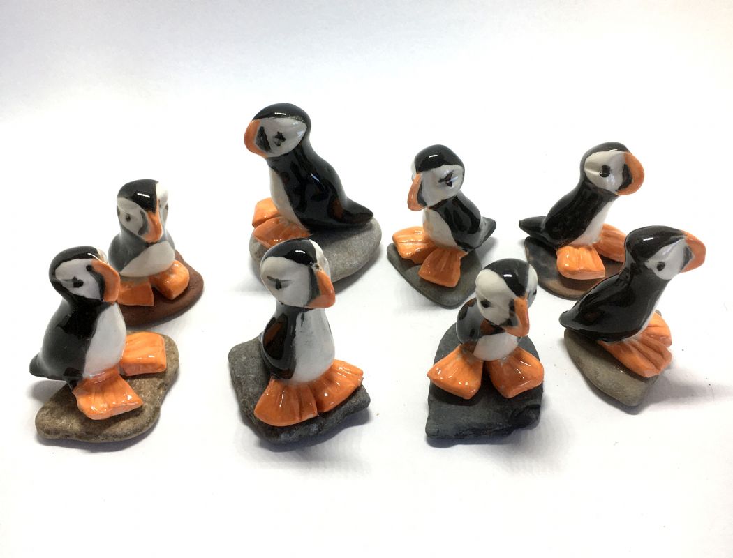 Ceramic puffins Meg Ashley